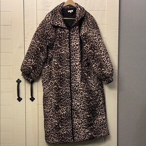 Leopard Print Women's Maxi Puffer Coat 🐆